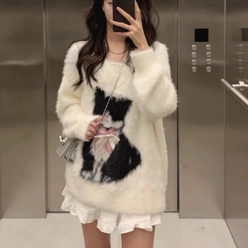 ふわふわネコニット