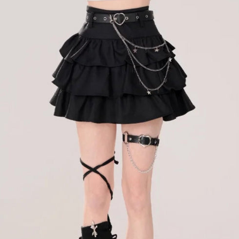 3段フリルロックミニスカート