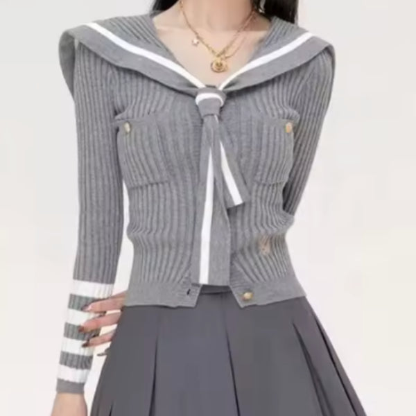 セーラーネクタイ風ニット