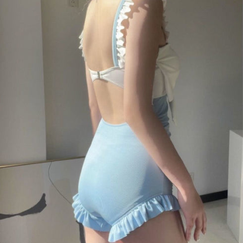 センターリボンバイカラースイムウェア