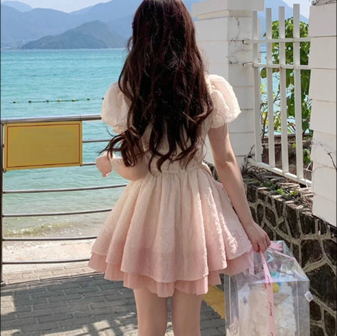 ピンクグラデーションワンピース