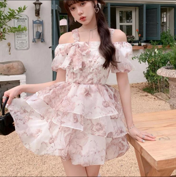 シアーピンクガーリーワンピ