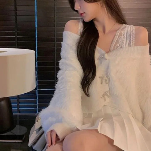 リボンチャームふわニット