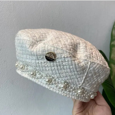 パールラインツイードベレー帽