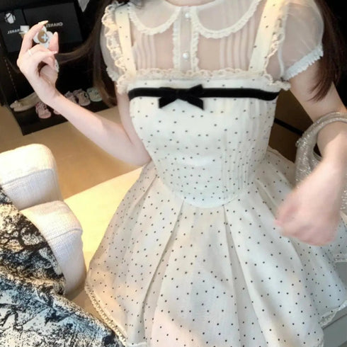 ドットふわふわワンピセットアップ