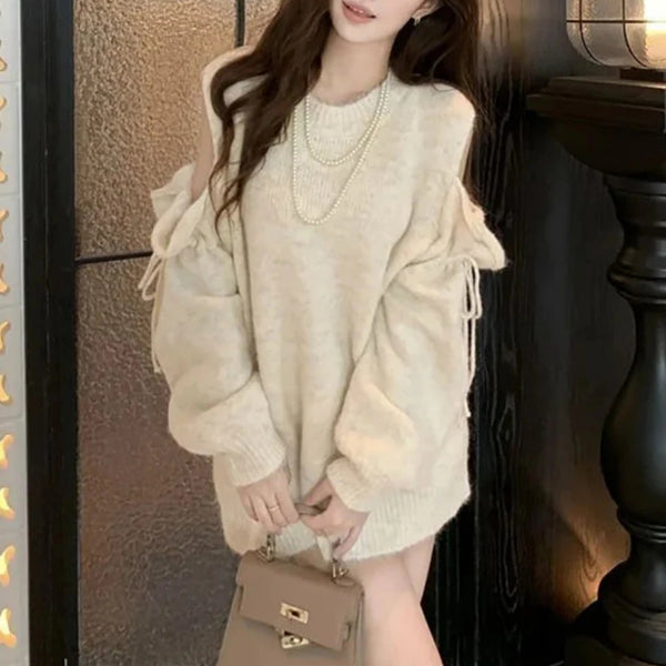 たぽっとオープンショルダーニット