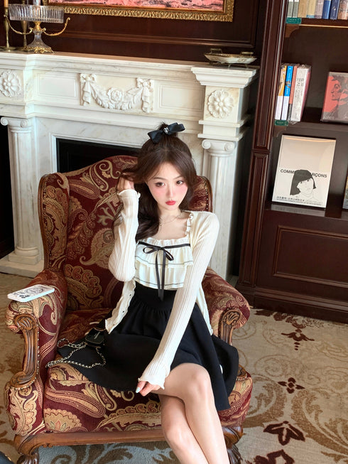 バイカラーノースリーブフリルワンピ