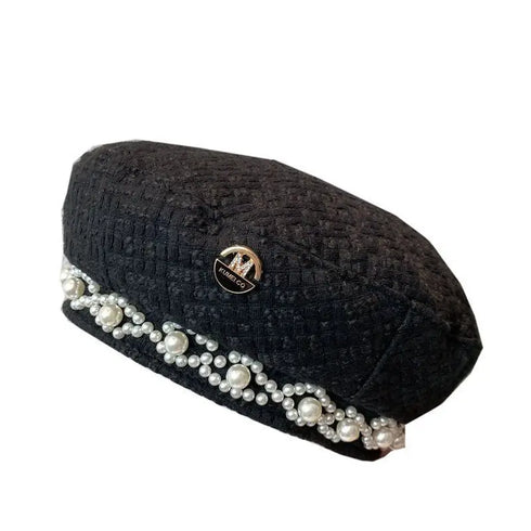 パールラインツイードベレー帽