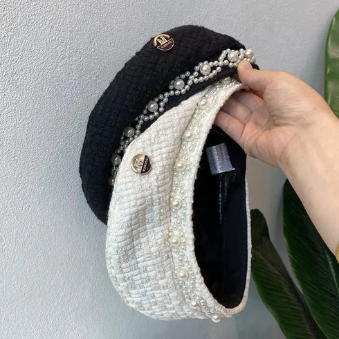 パールラインツイードベレー帽