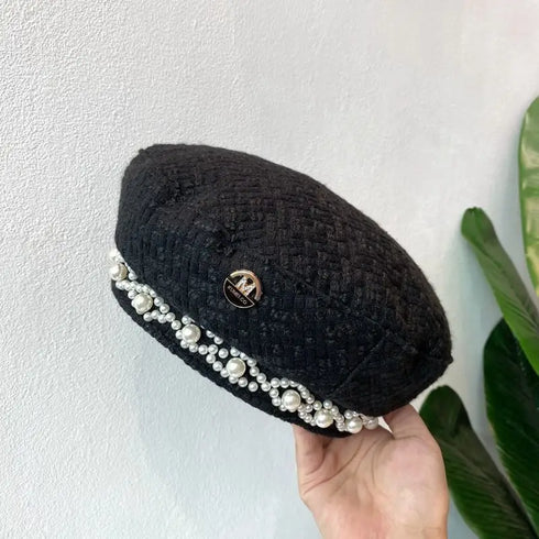 パールラインツイードベレー帽
