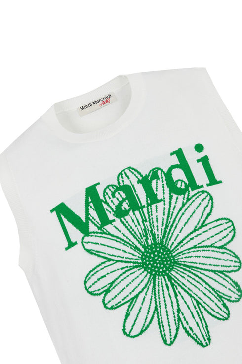 Mardi Mercredi Actif MARDI FLOWER SLEEVELESS KNIT TOP