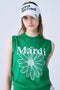 Mardi Mercredi Actif FLOWER SLEEVELESS KNIT TOP_GREEN IVORY