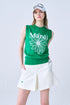 Mardi Mercredi Actif FLOWER SLEEVELESS KNIT TOP_GREEN IVORY