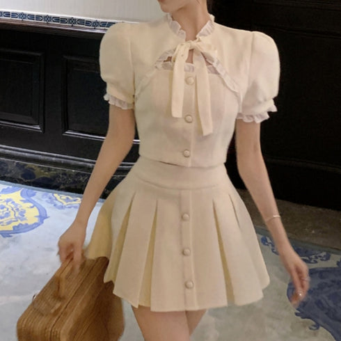 フリルホワイトガーリーセットアップ