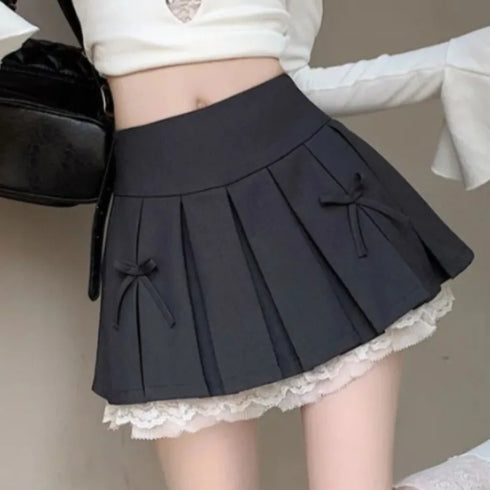サイドリボンプリーツスカート