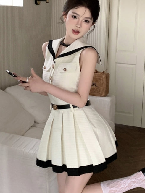 バイカラースクールガールワンピース