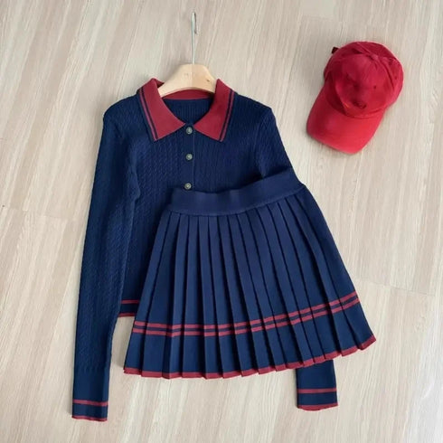 バイカラーニットセットアップ