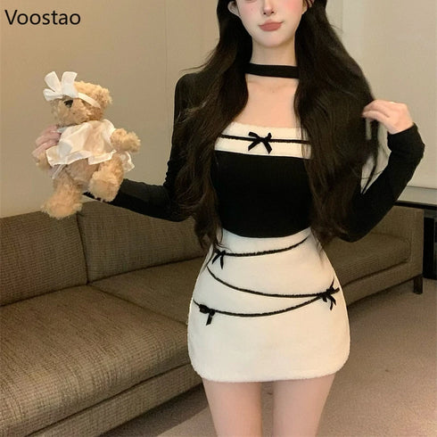 バイカラーモコモコセットアップ