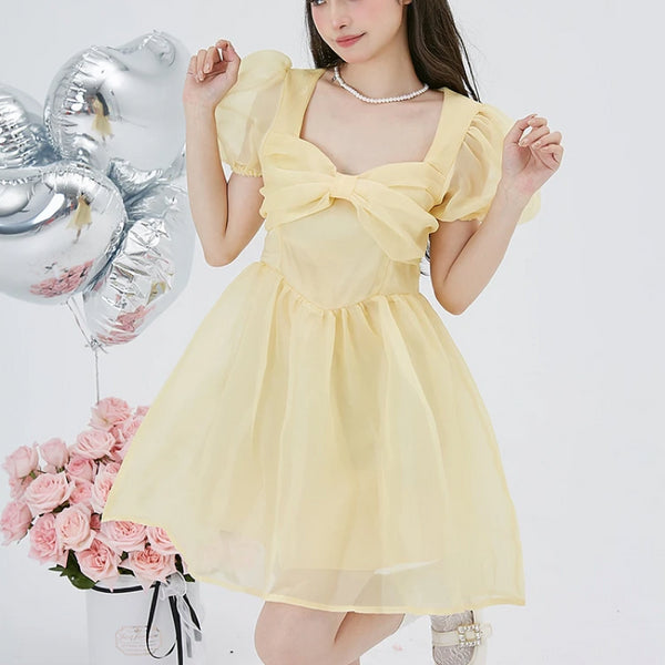 パステルイエロードールワンピース