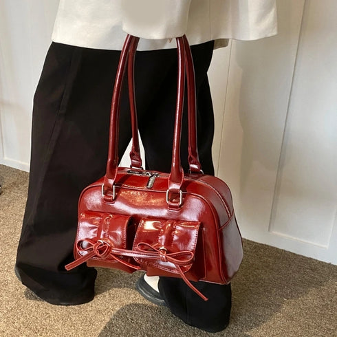 ミニリボン光沢バッグ