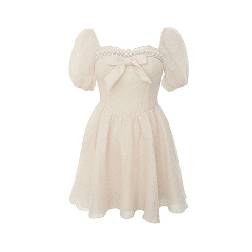 ホワイトパフスリーブワンピース