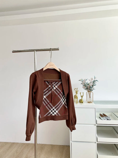 チェックベアトップセット