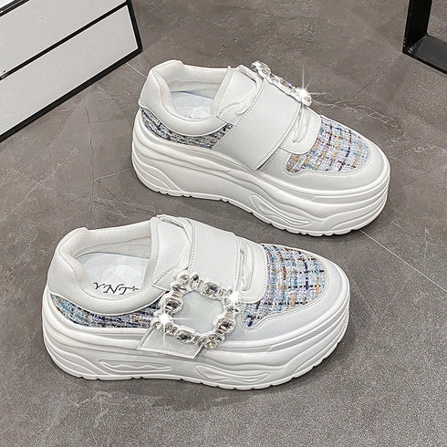 ビジューバックル厚底スニーカー