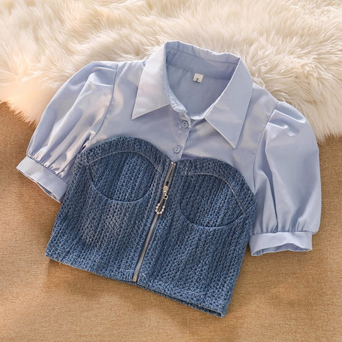 ドッキングデザインシャツ