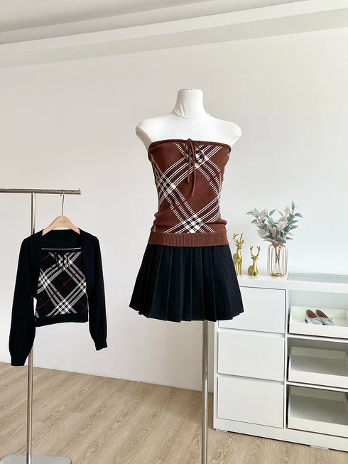 チェックベアトップセット