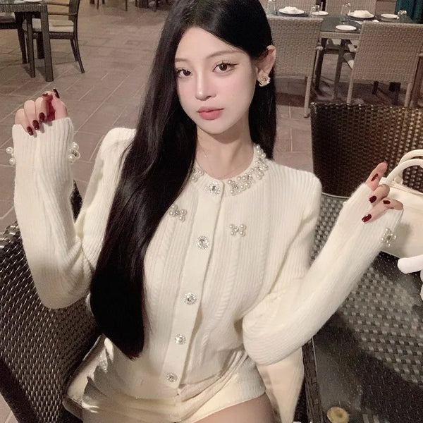 ビジューセーターカーディガン