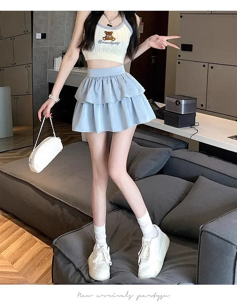 2段フリルミニスカート