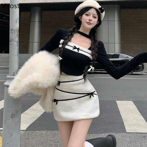 バイカラーモコモコセットアップ