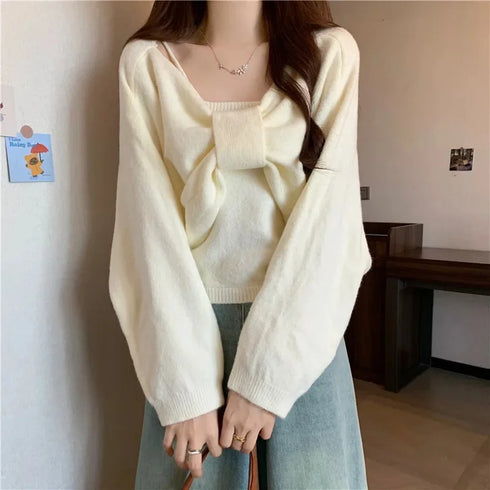 りぼんデザインセットニット