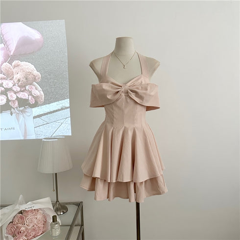 オフショルリボンプリンセスワンピース