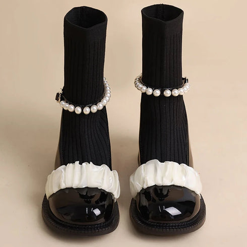 ソックスデザインパンプス