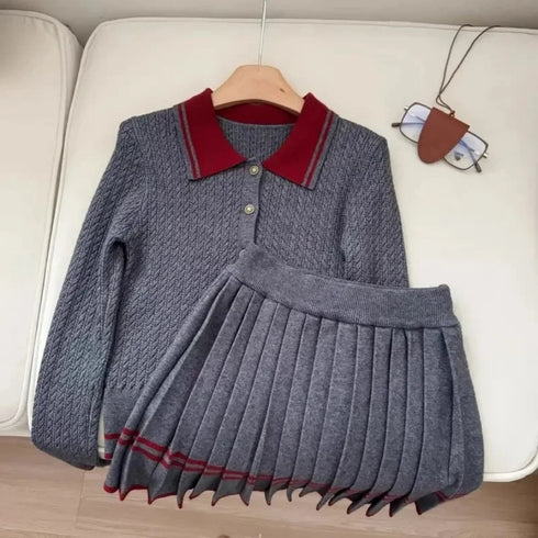 バイカラーニットセットアップ