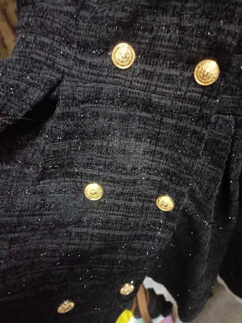 キラキラツイードブラックワンピース