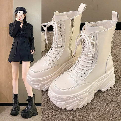 レースアップシューズブーツ