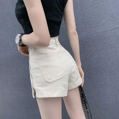 サイドジッパーショートパンツ