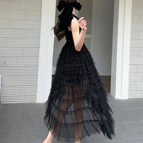 フリルチュールワンピース