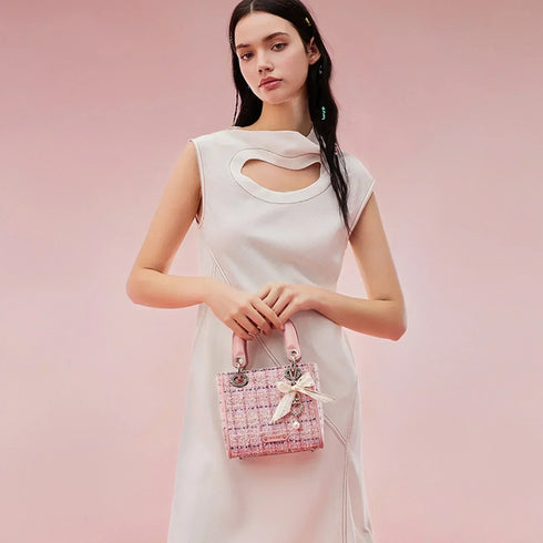 パステルツイードスクエアバッグ