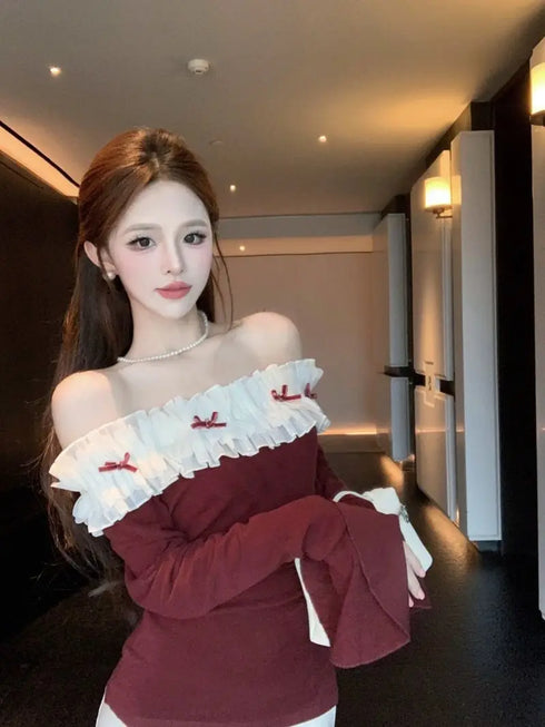 ミニリボンオフショルトップス