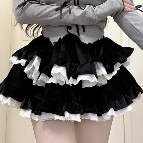 ゴシック2段フリルミニスカート