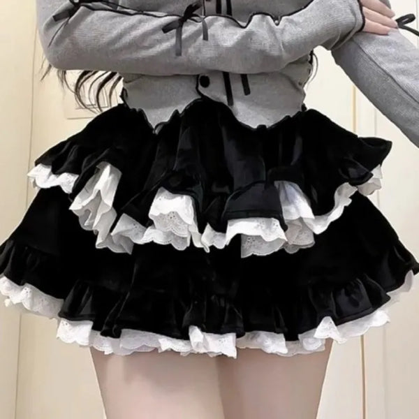 ゴシック2段フリルミニスカート