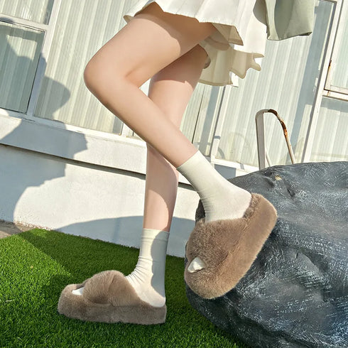 もこもこファーサンダル