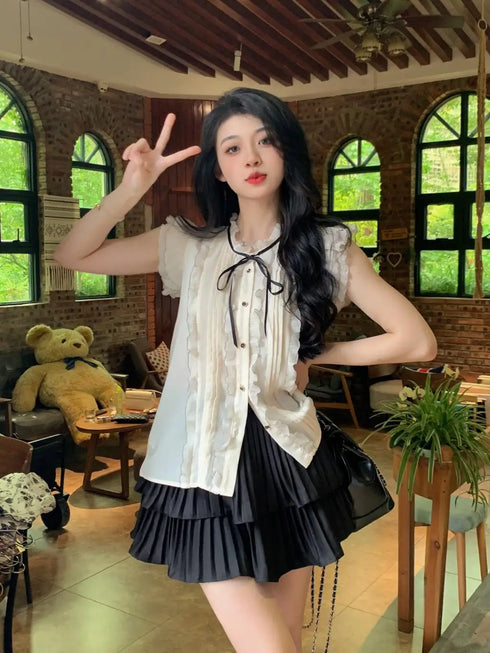 プチリボンフリルトップス