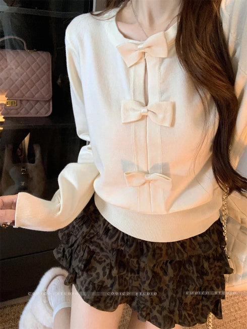 3連リボンニット