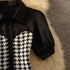 千鳥柄ドッキングトップス
