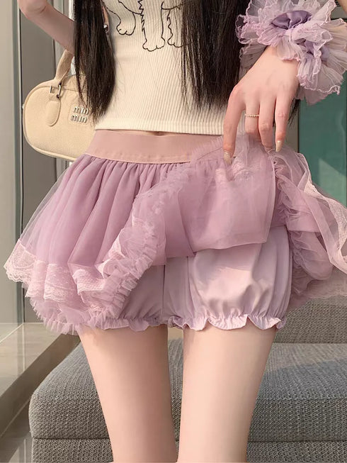 ショーパン付きチュールスカート