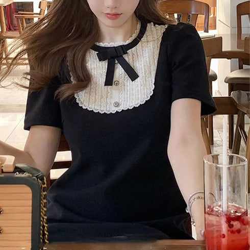 ミニリボンモノトーンワンピース